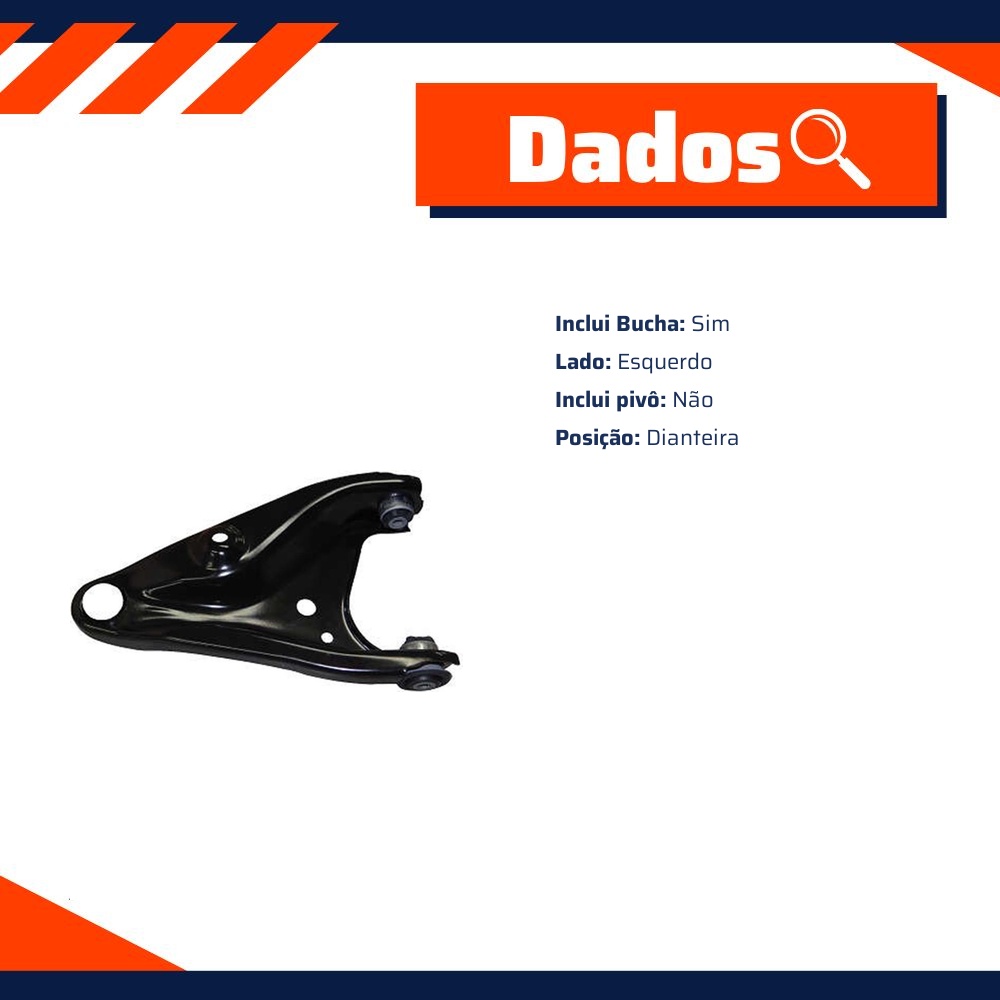 Bandeja de Suspensão Dianteira Lado Esquerdo - Grazzimetal - RN4091B