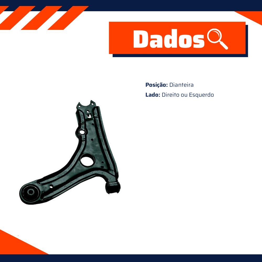 Bandeja de Suspensão Dianteira Lado Direito ou Esquerdo - Grazzimetal - VW - 1143