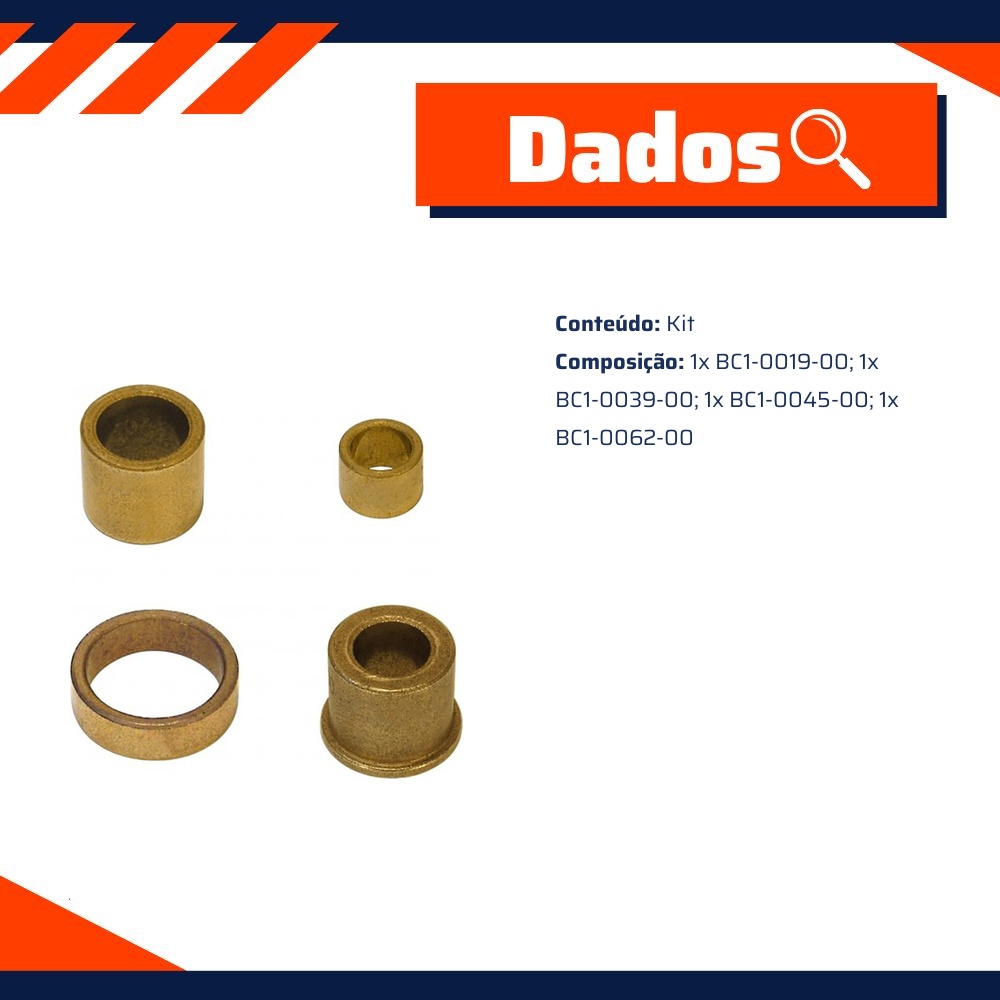 Kit de Buchas para Motor de Partida - Unifap - KT-0038-00