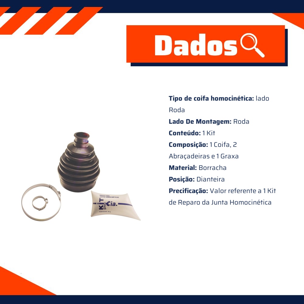 Kit Coifa da Homocinética Lado Roda para Ford Fiesta e Fiesta Sedan - Kit & Cia - 20237