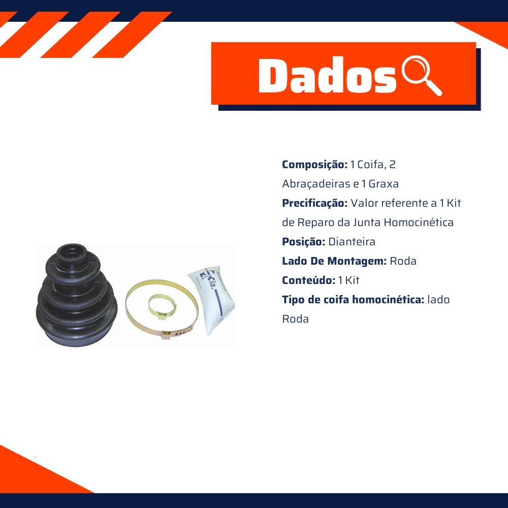 Kit Coifa da Homocinética Lado Roda para Ford Fiesta e Fiesta Sedan - Kit & Cia - 20456