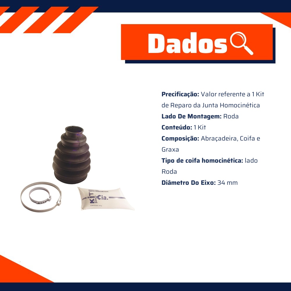 Kit Coifa da Homocinética Lado Roda - Kit & Cia - 50263