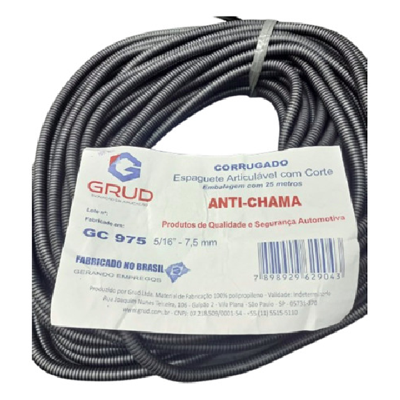 Espaguete Corrugado PVC - Grud - GC 975