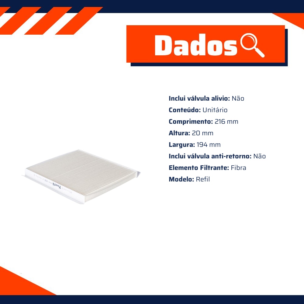FIltro de Ar Condicionado Cabine - Tecfil - ACP554