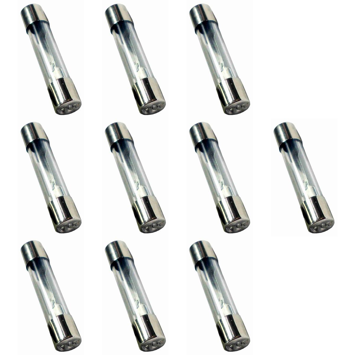 Kit 10 Fusível Vidro 5A Curto Universal 20x5 mm - DNI - 315005