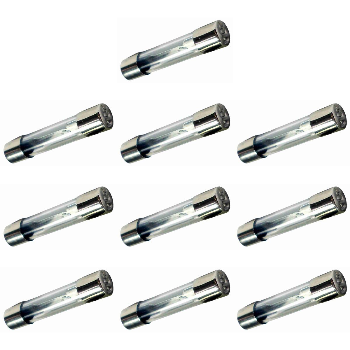 Kit 10 Fusível Vidro 5A Curto Universal 20x5 mm - DNI - 315005