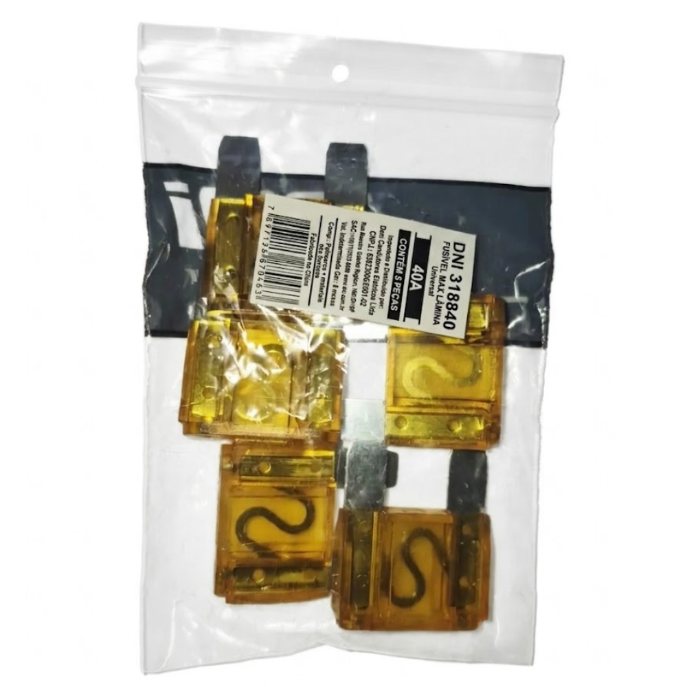 Kit 5 Fusível Maxi Lâmina 40A Universal - DNI - 318840