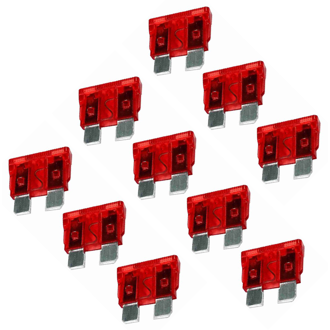 Kit 10 Fusível Lâmina 10A Universal - DNI - 316010