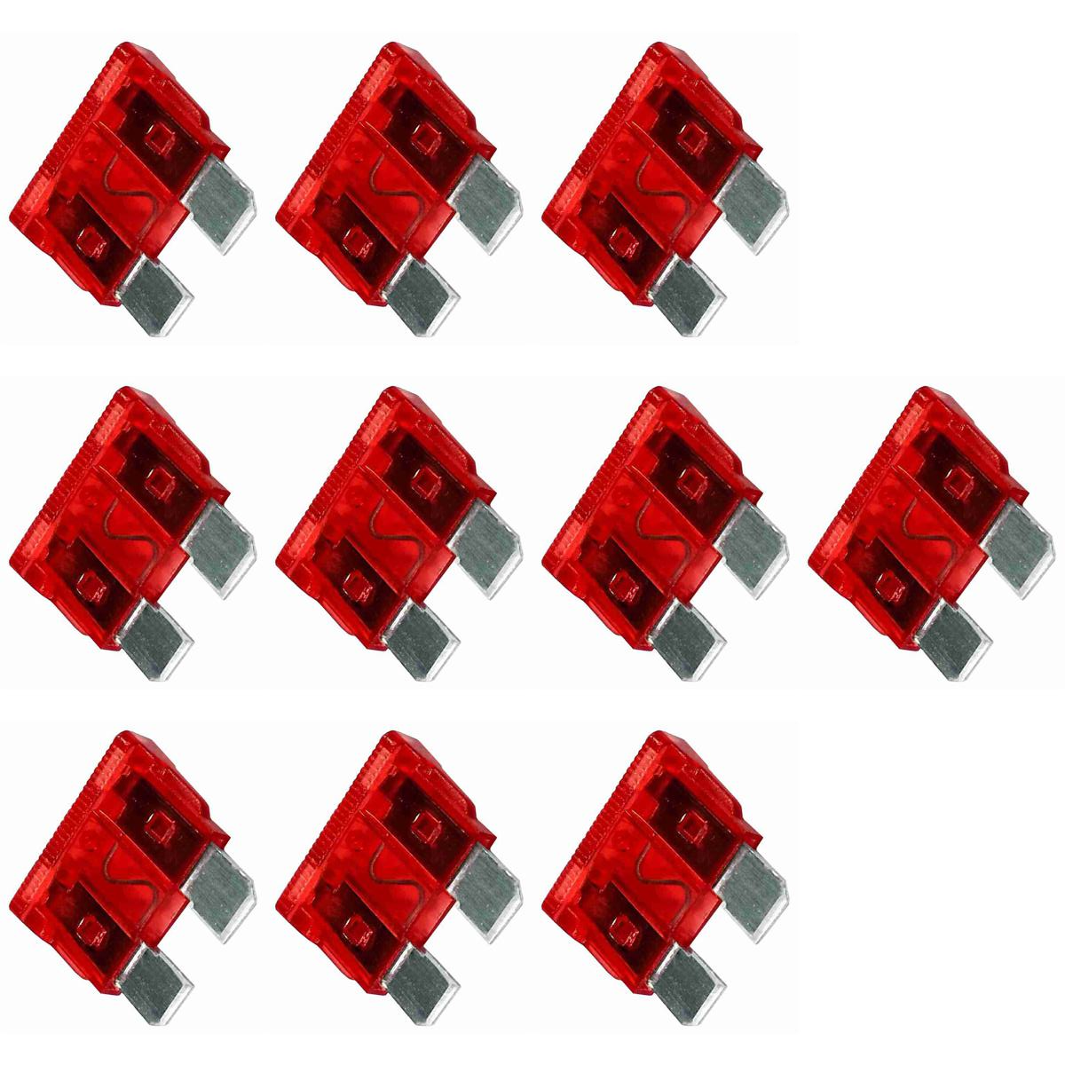 Kit 10 Fusível Lâmina 10A Universal - DNI - 316010