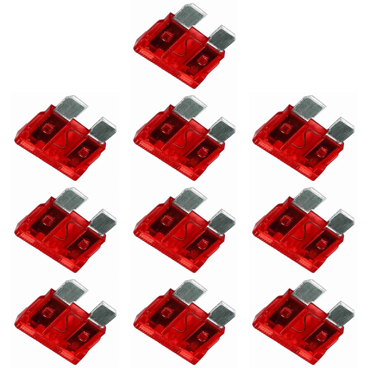 Kit 10 Fusível Lâmina 10A Universal - DNI - 316010