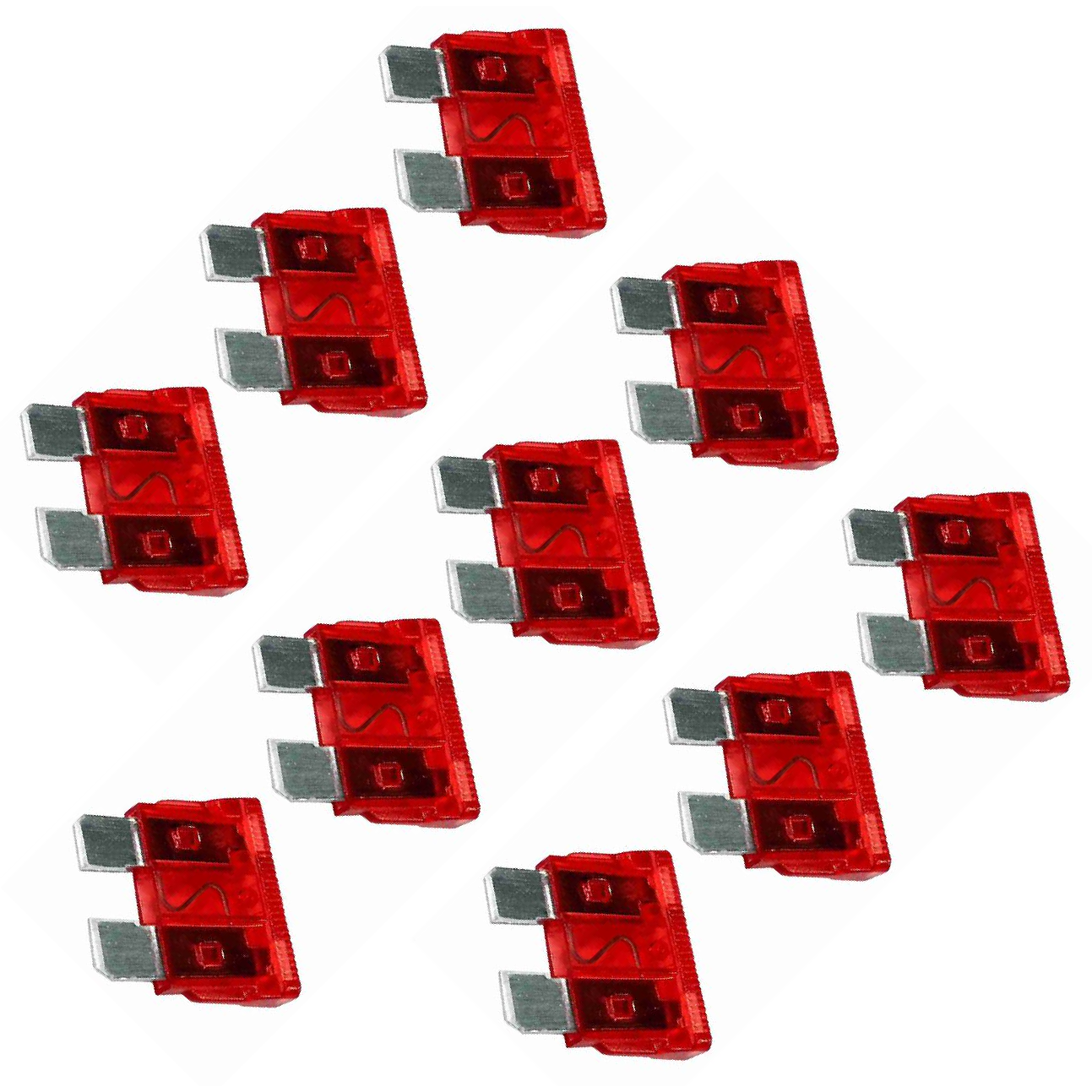 Kit 10 Fusível Lâmina 10A Universal - DNI - 316010