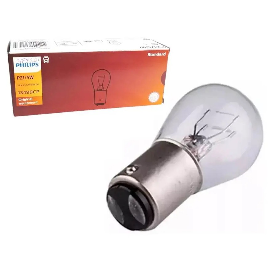 10 Lâmpadas da Lanterna Halogena P21/5W 24V Incolor Amarela - Philips - 13499