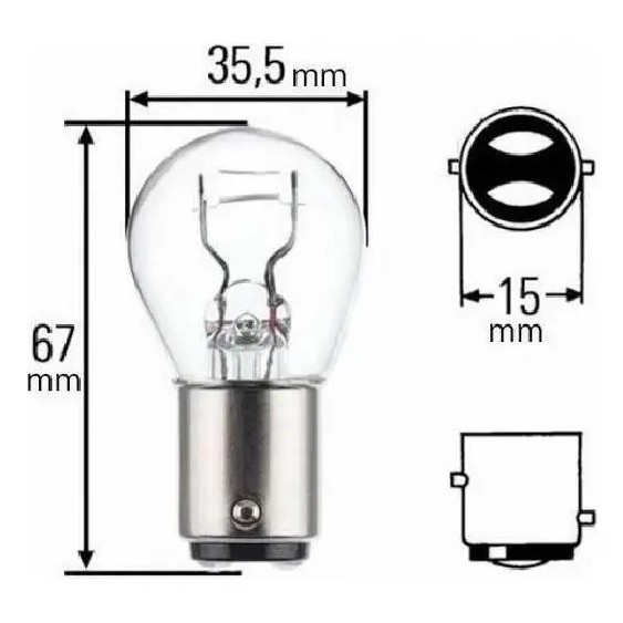 10 Lâmpadas da Lanterna Halogena P21/5W 24V Incolor Amarela - Philips - 13499