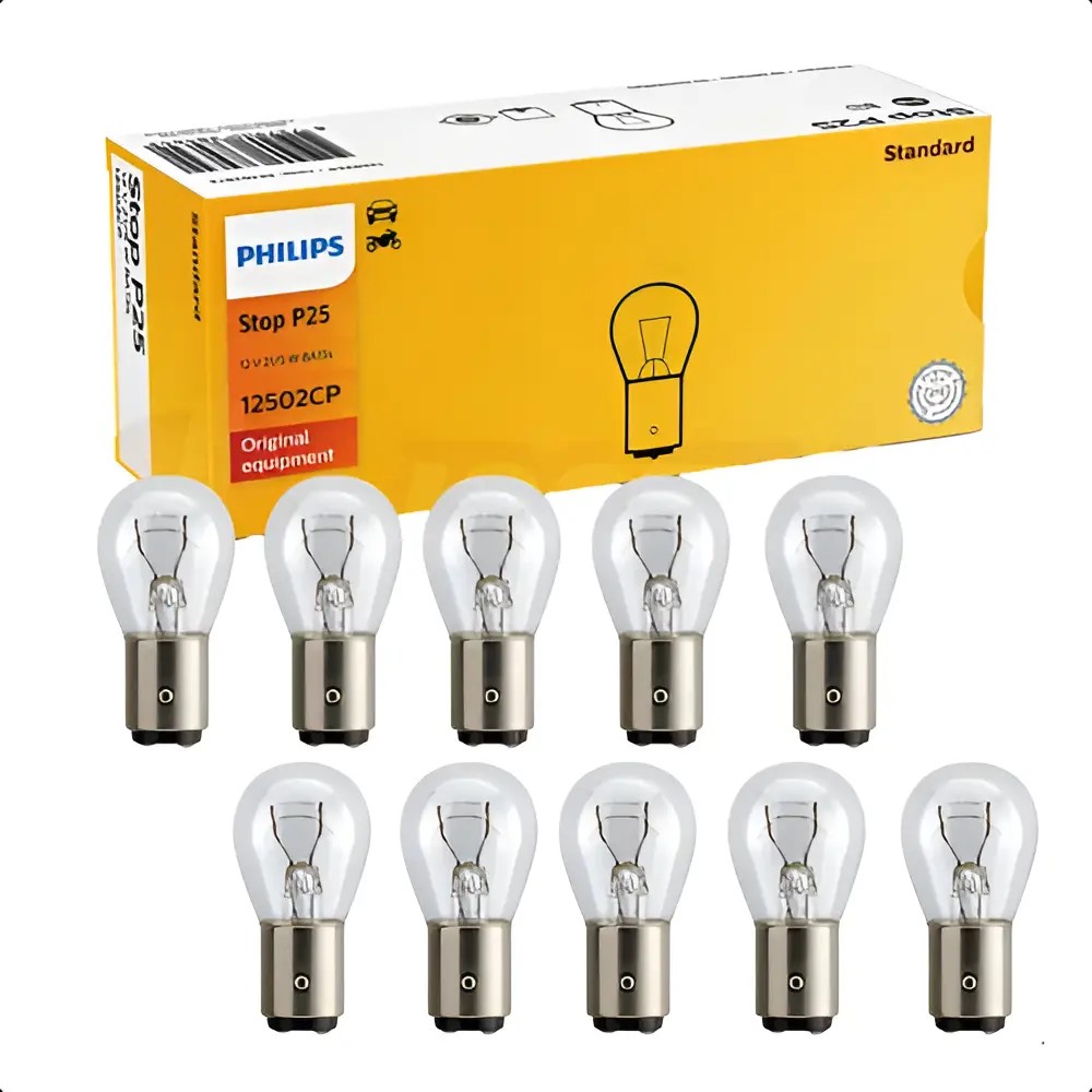 10 Lâmpadas da Luz de Freio Halogena 21/5W - Philips - 12502