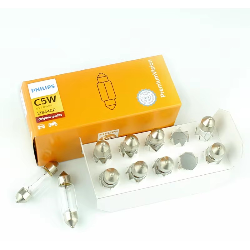 10 Lâmpadas de Teto Halogena 12V 5W SV8,5 C5W - Philips - 12844