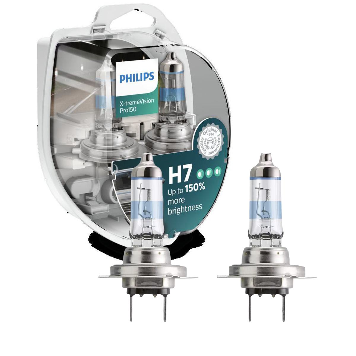 Par de lâmpadas X-treme Vision Pro150 H7 12v 55w Farol - Philips - 12972XVPS2