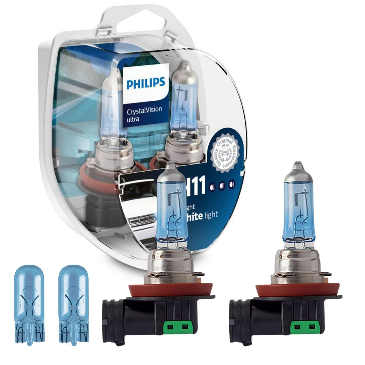 Par Lâmpada Crystal Vision Ultra H11 12V 55W PGJ19-2 - Philips - 12362CVUSM