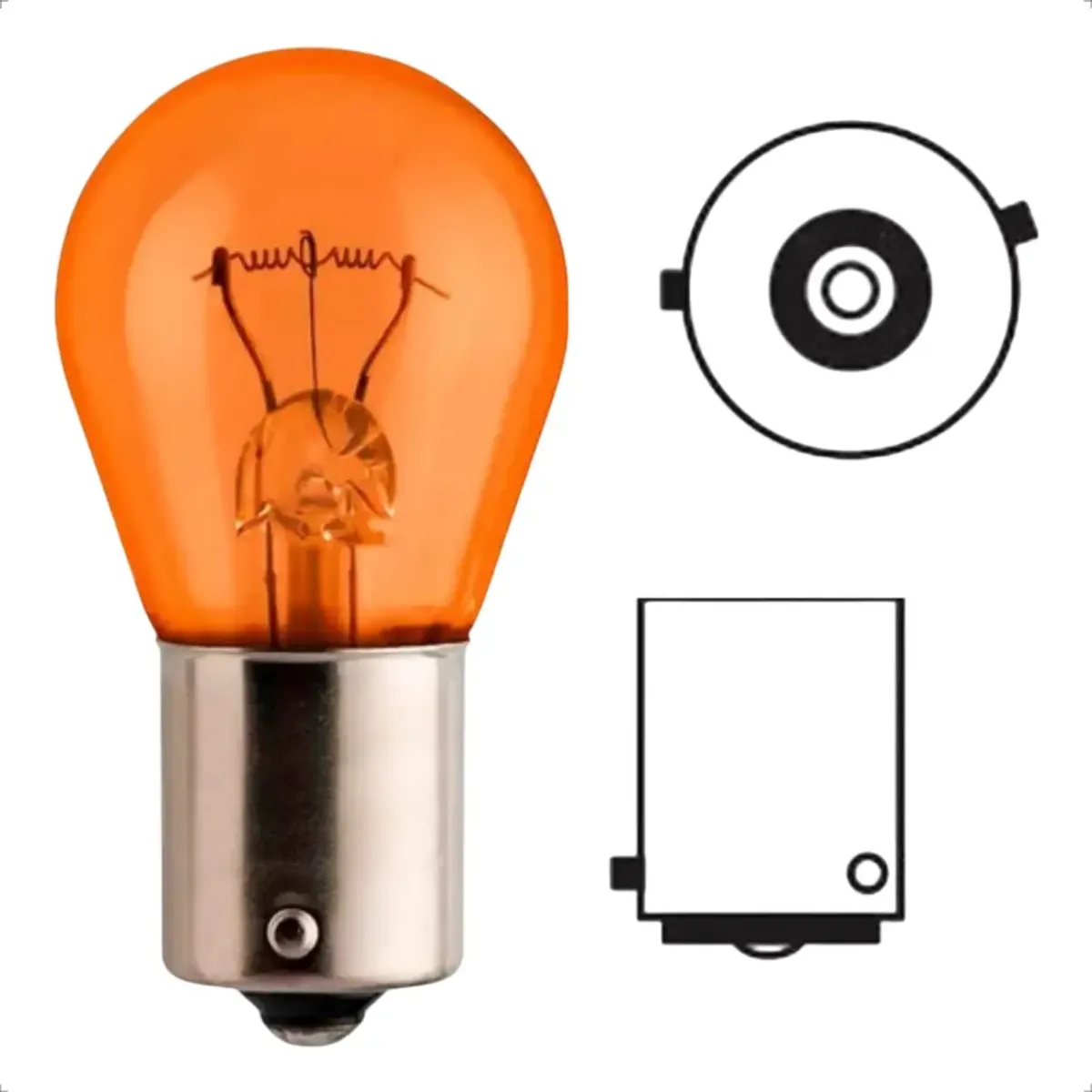 Lâmpada de Sinalização Halógena 21W PY21 Amarelo - Philips - 12496