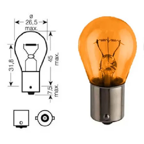 10 Lâmpadas do Pisca PY21W 21W 24V Amarelo - Philips - 13496