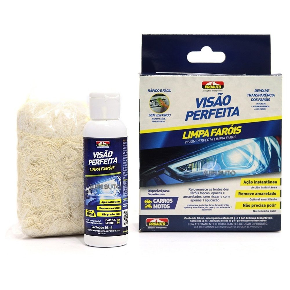 Limpa Faróis Líquido Visão Perfeita 60 mL - Proauto - 4938