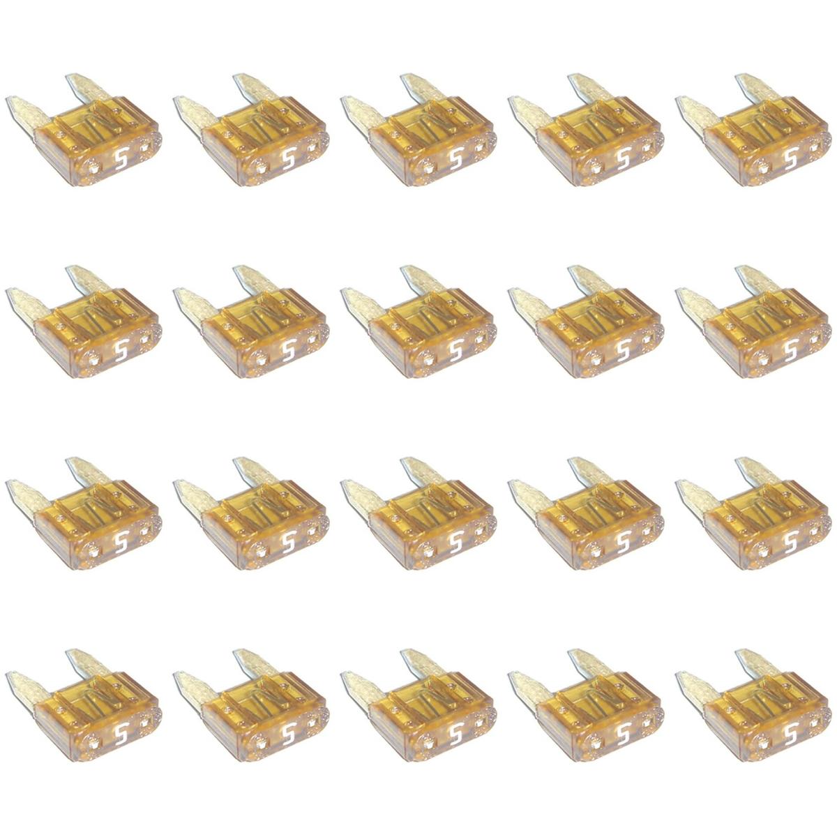 Kit 20 Mini fusíveis Âmbar 5A - Magnetron - 90250261