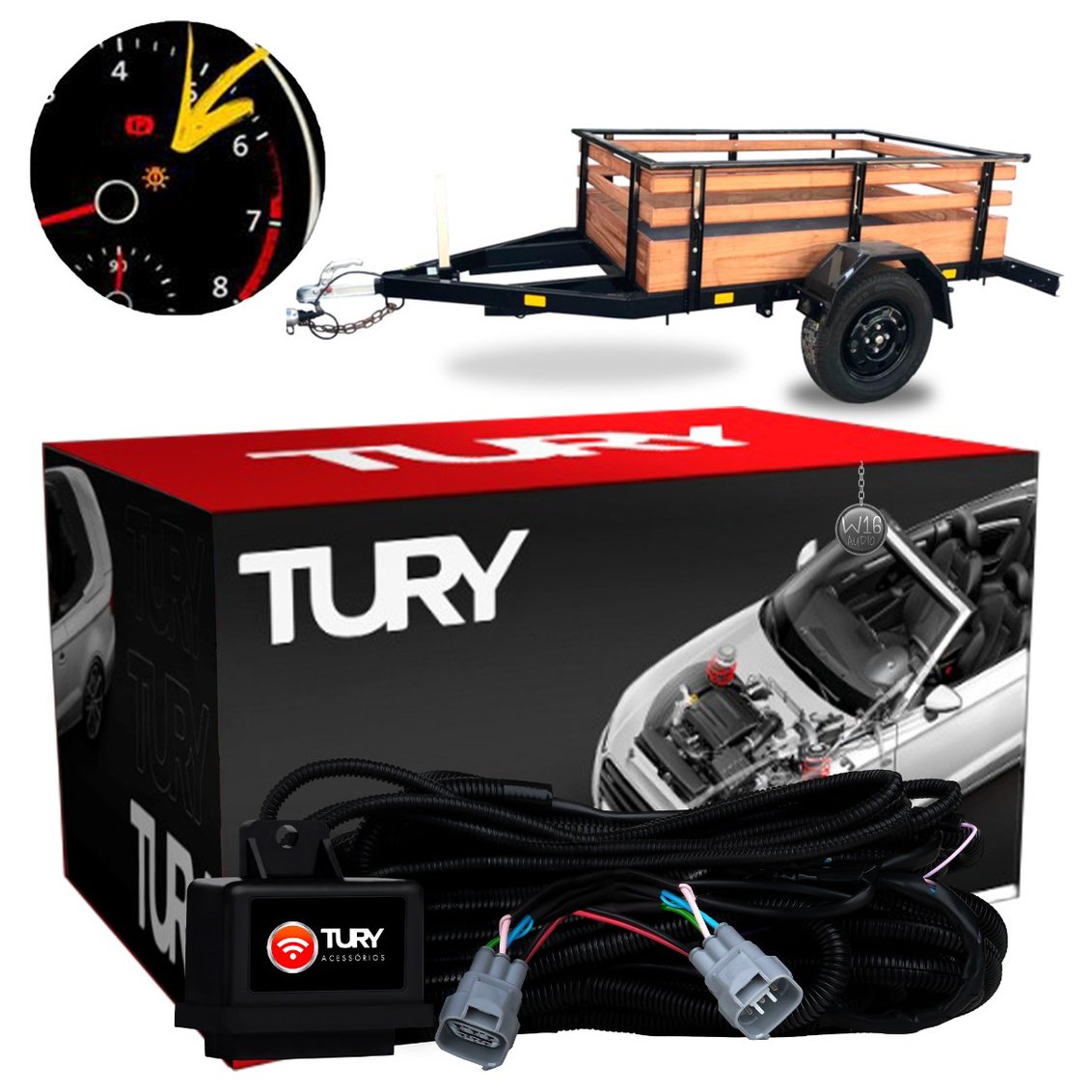 Módulo Eletrônico de Engate para Fiat Toro - Tury - CONNECT 2 S