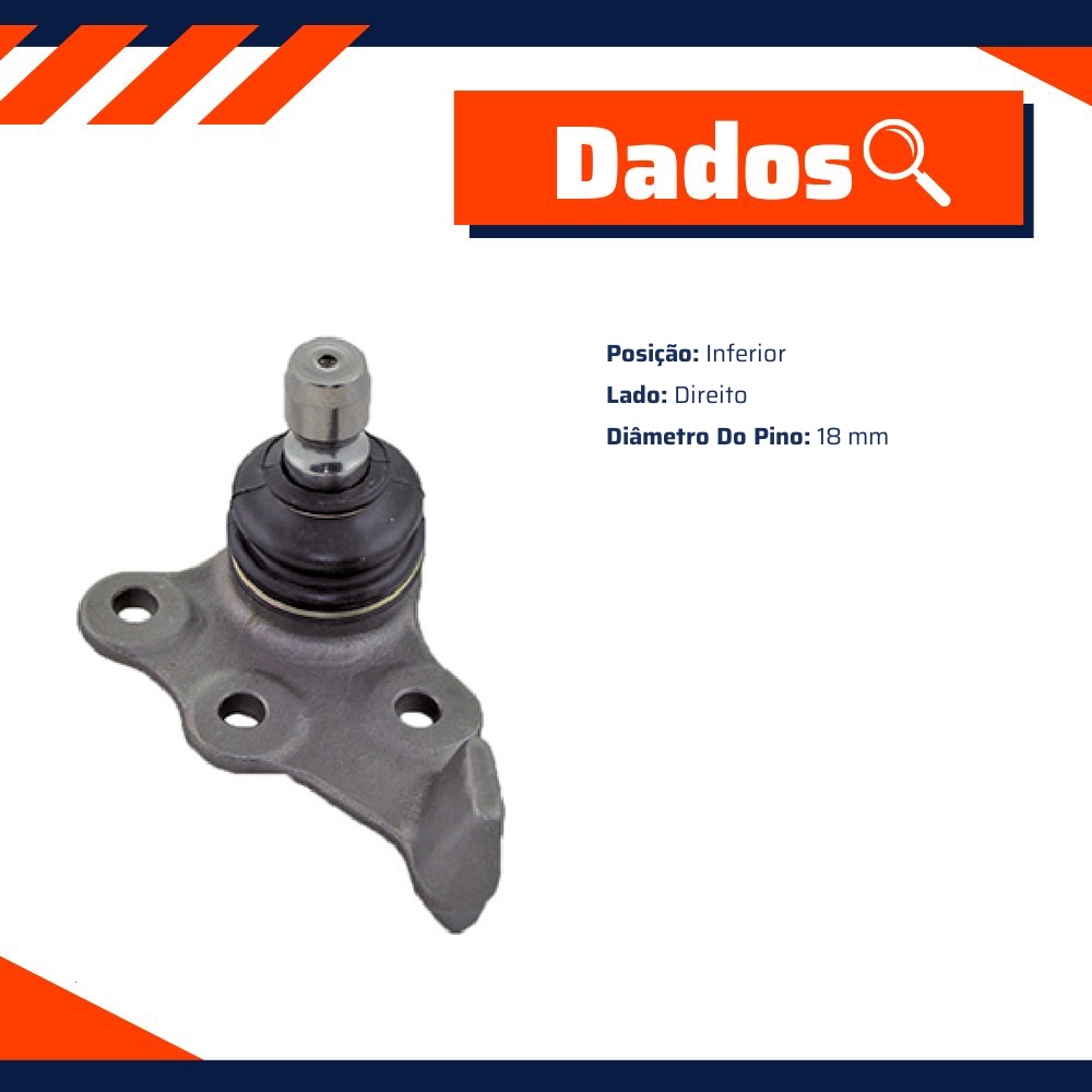 Pivô de Suspensão Inferior Lado Direito para Chevrolet Omega e Suprema - First - 32007
