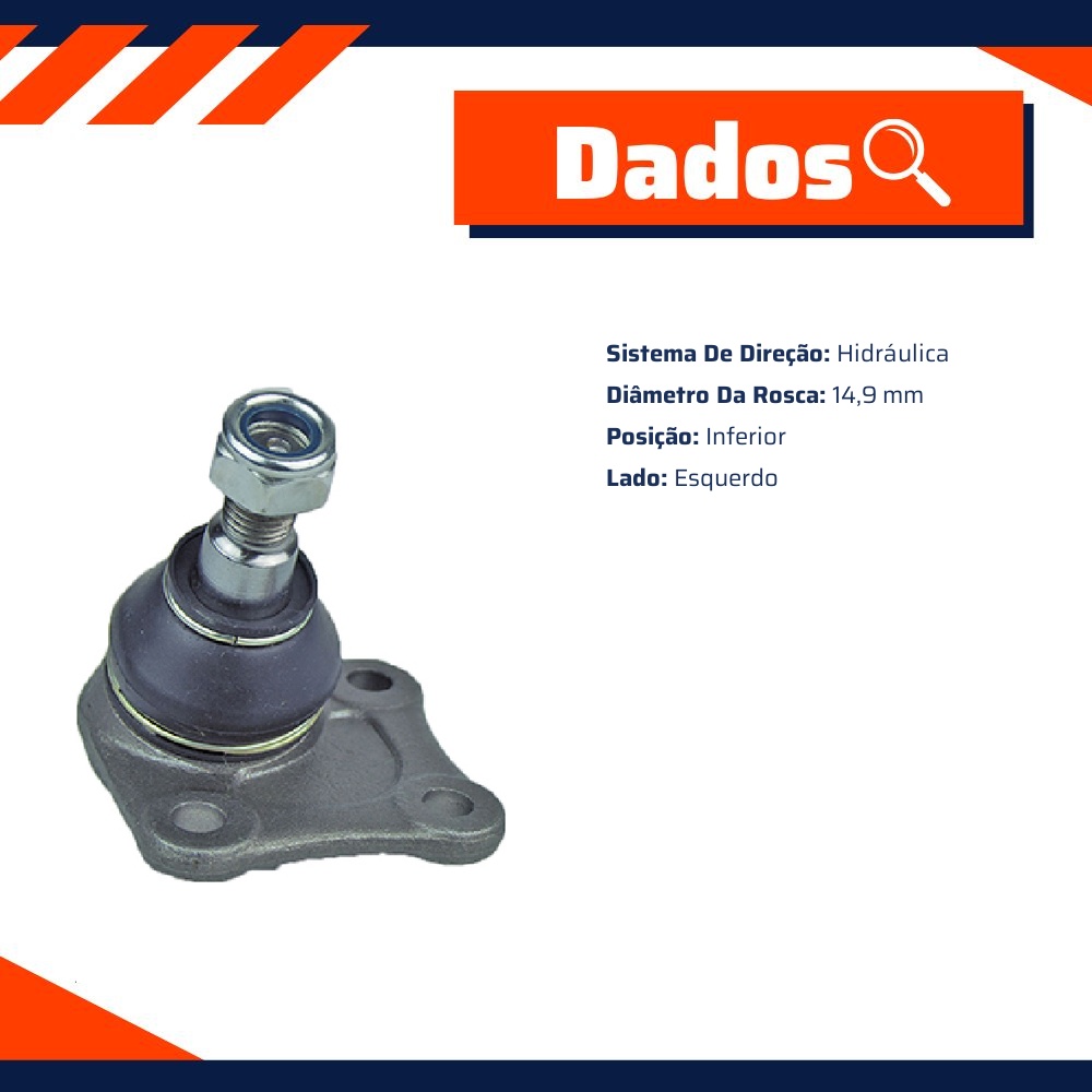 Pivô de Suspensão Inferior Lado Esquerdo - First - 42039