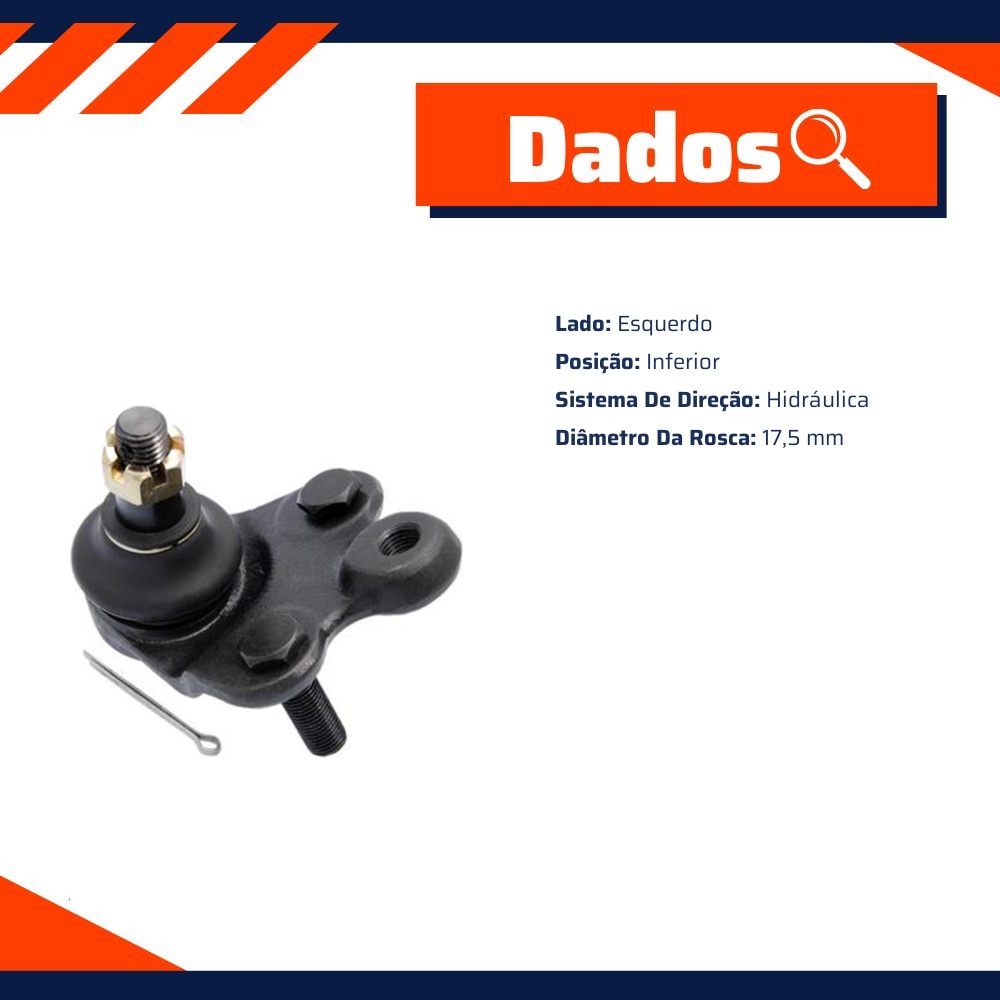 Pivô de Suspensão Inferior Lado Esquerdo para Honda Civic - First - 72023