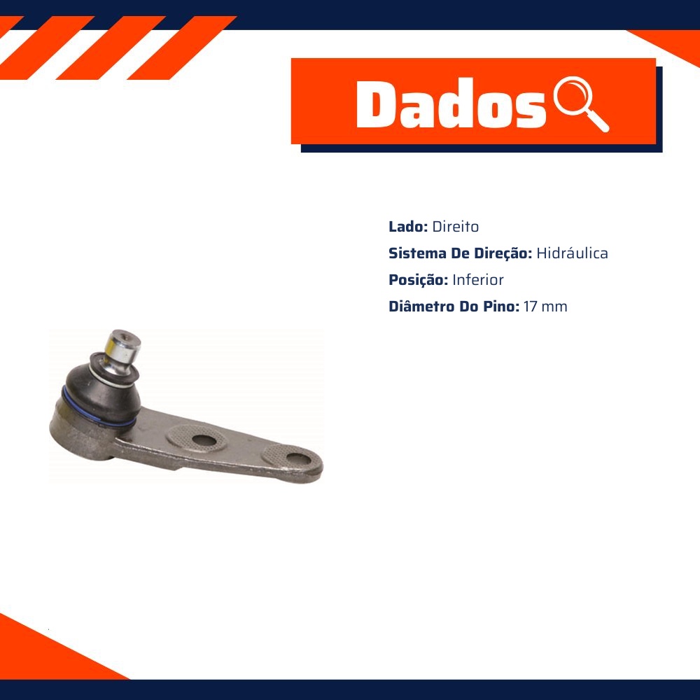 Pivô de Suspensão Inferior Lado Direito - Driveway - JE-4302