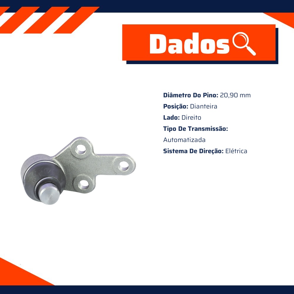 Pivô de Suspensão Dianteiro Lado Direito para Ford Focus e Focus Sedan - Volda - ?PI245