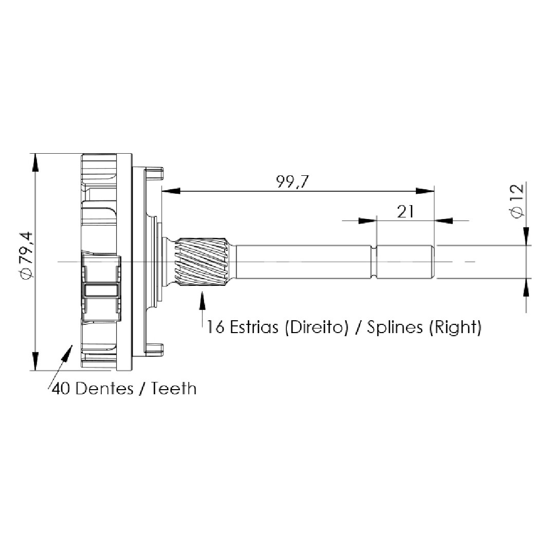 Planetária para Motor de Partida - Unifap - 11.003