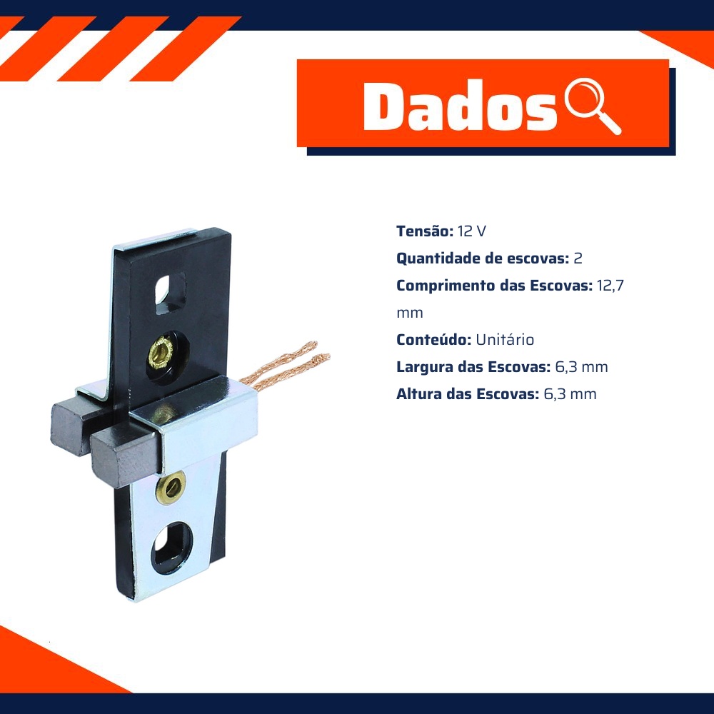 Porta Escovas para Alternador com 2 Escovas - Unifap - 2.202/2