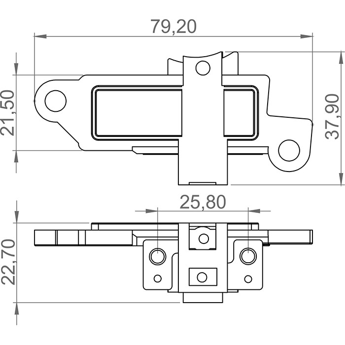 Porta Escovas para Alternador com 2 Escovas - Unifap - 2.207/2