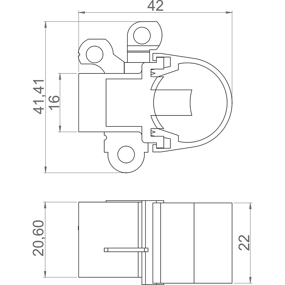 Porta Escovas para Alternador com 2 Escovas - Unifap - 2.222/2