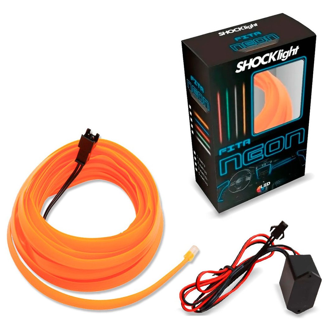 Fita LED Neon Laranja para Painel Interior 3 Metros - Shocklight - SL-FTLA-3