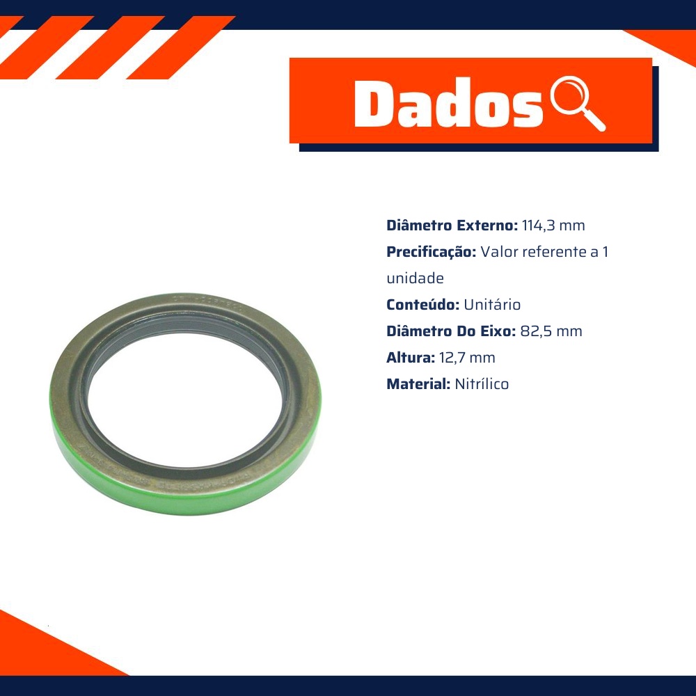 Retentor do Cubo de Roda 82,5 x 114,3 x 12,7 mm - Corteco - 7745N