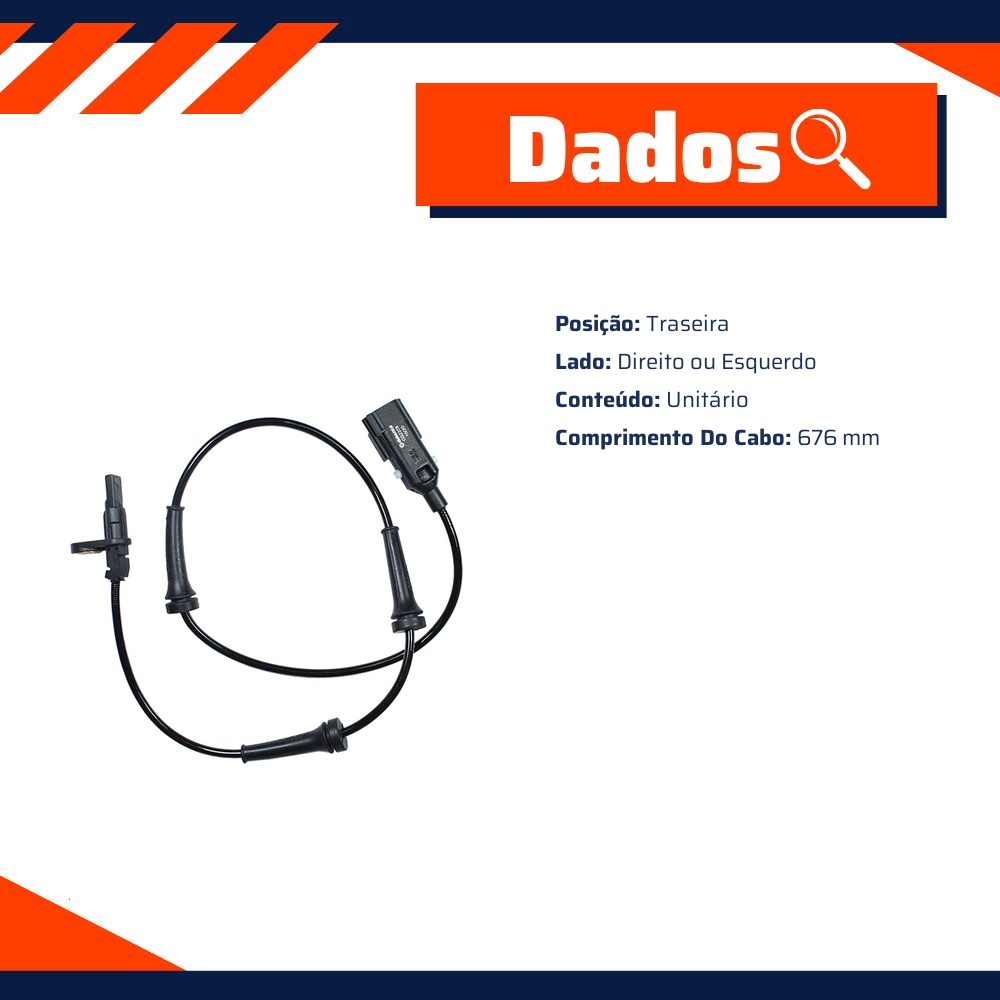 Sensor ABS Traseiro Direito ou Esquerdo para Land Rover Range Rover Evoque - Gauss - GS2378