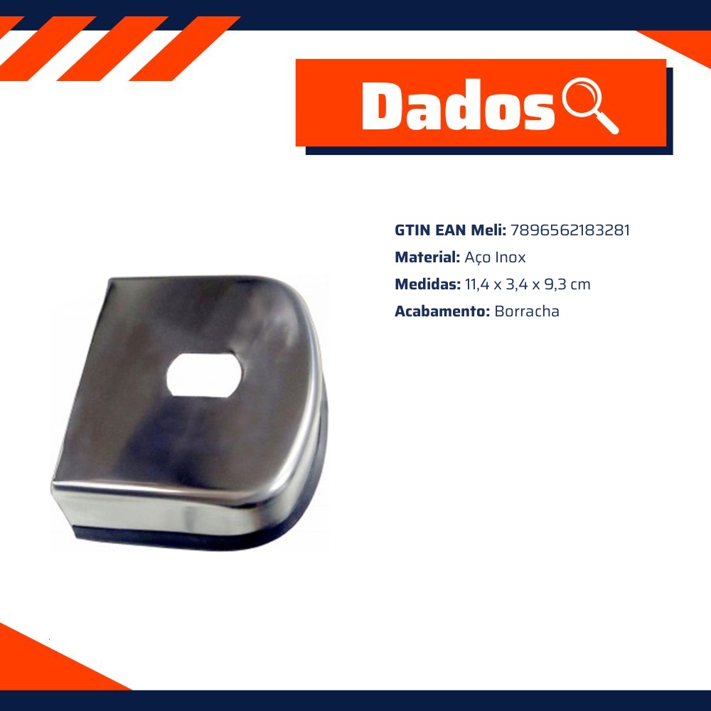 Tampa para Engate 100mm² em Inox Acabamento Borracha - DNI - 8328