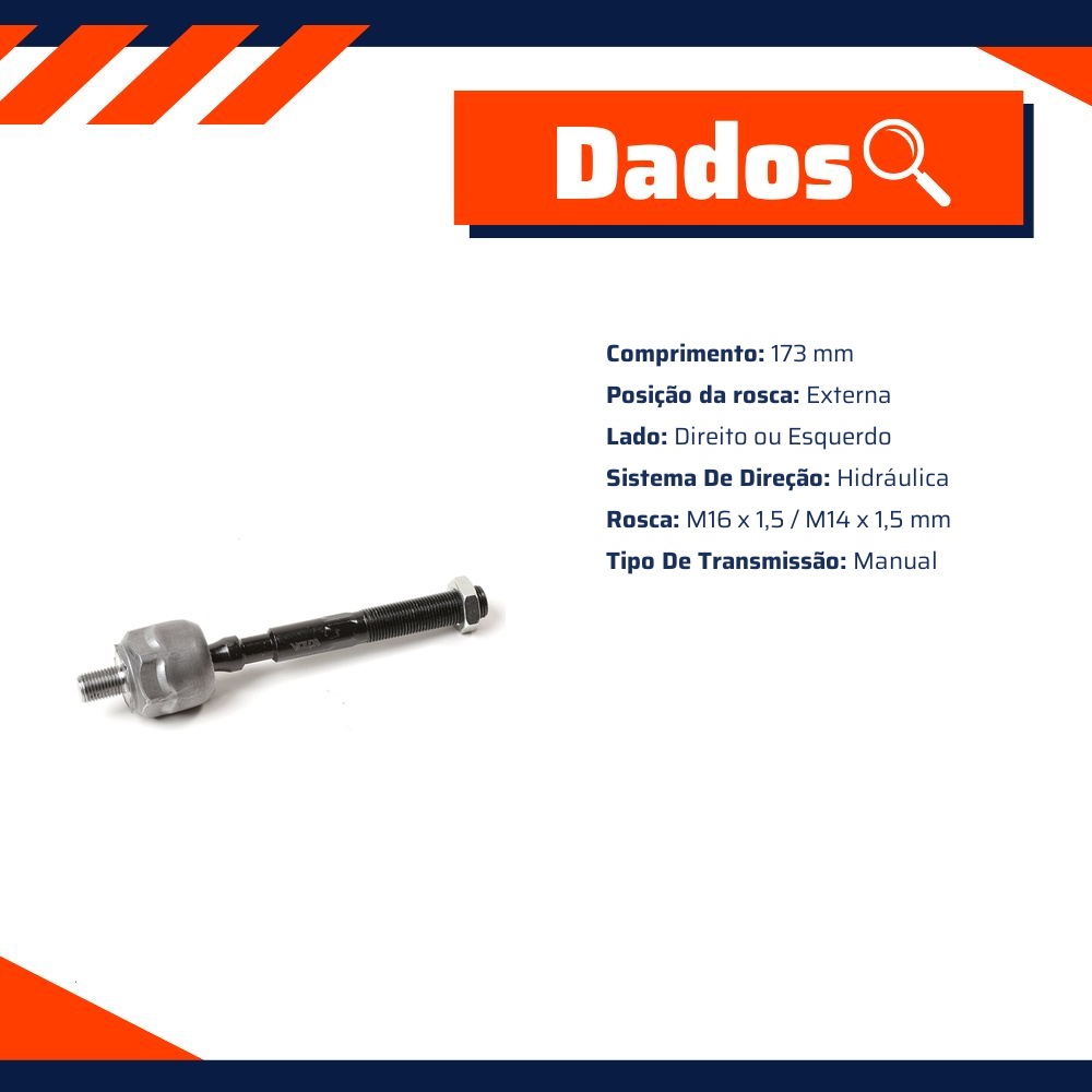 Terminal Axial Lado Direito ou Esquerdo para Renault Master - Volda - AX025
