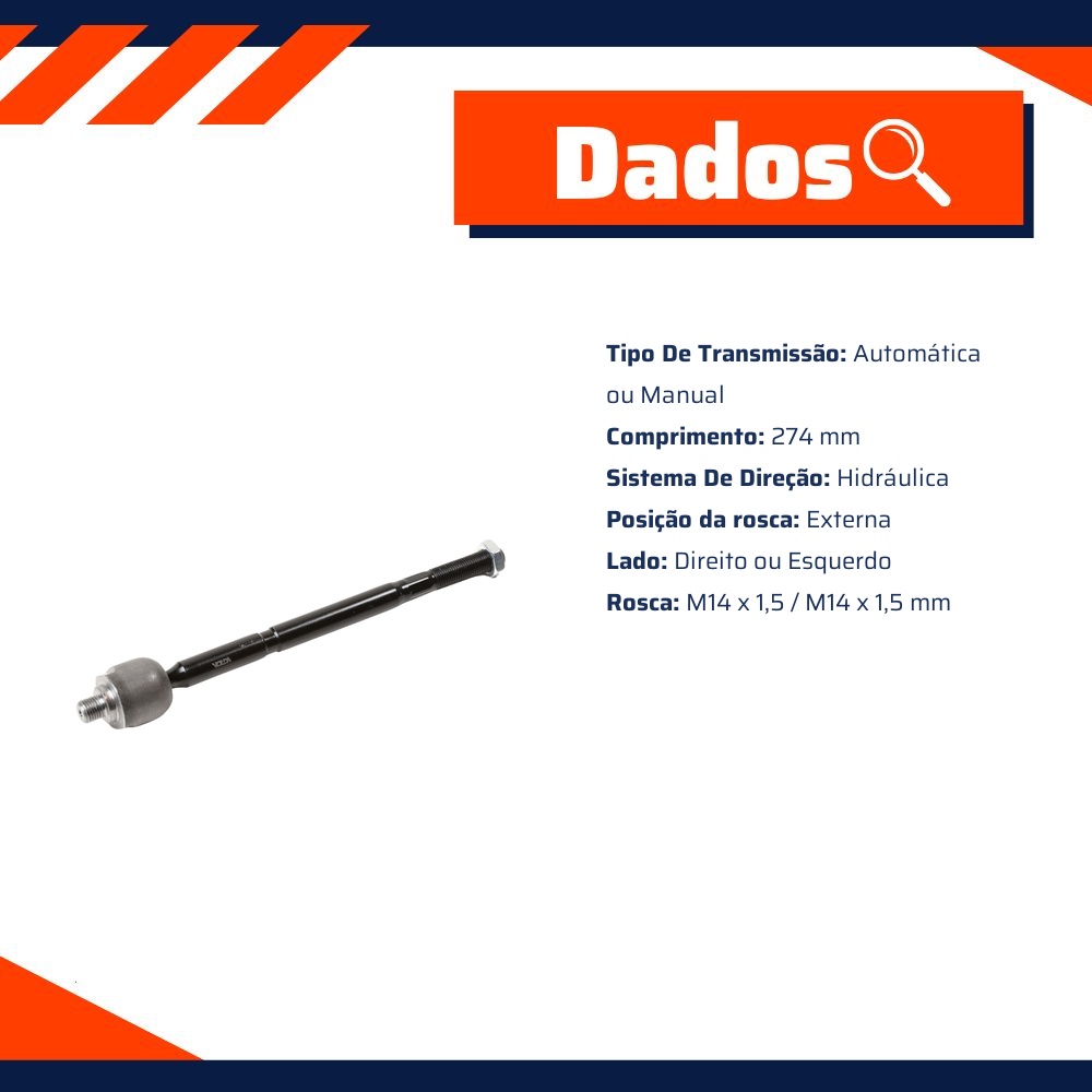 Terminal Axial Lado Direito ou Esquerdo para Fiat Punto - Volda - AX031