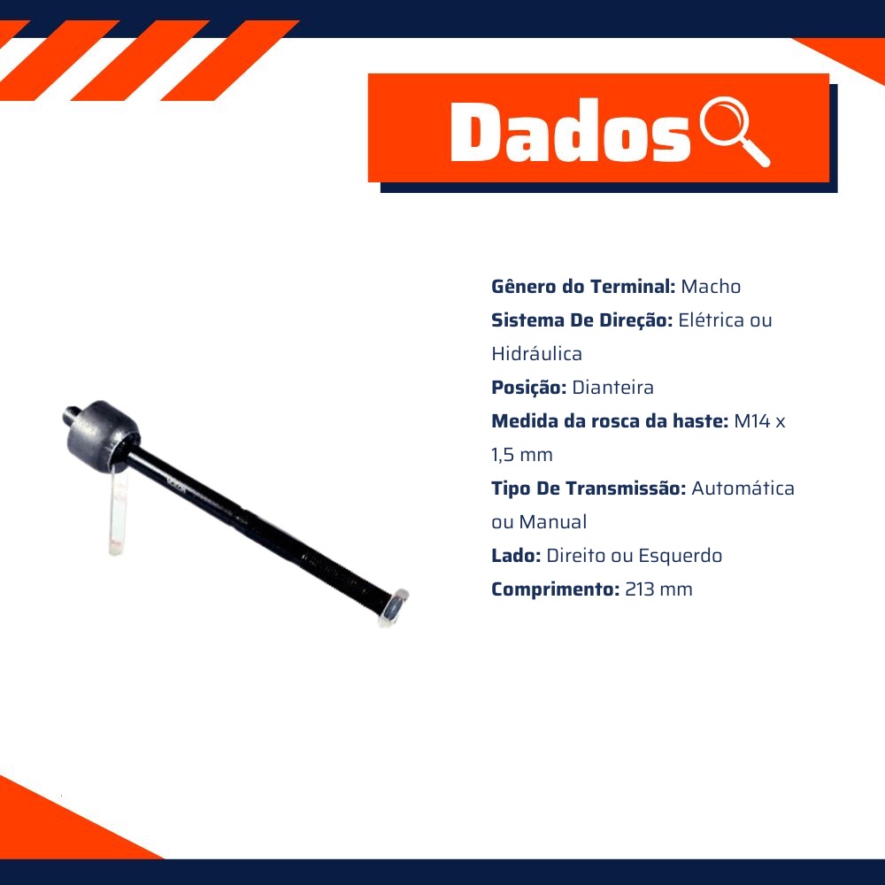 Terminal Axial Lado Direito ou Esquerdo para Renault Fluence - Volda - AX159