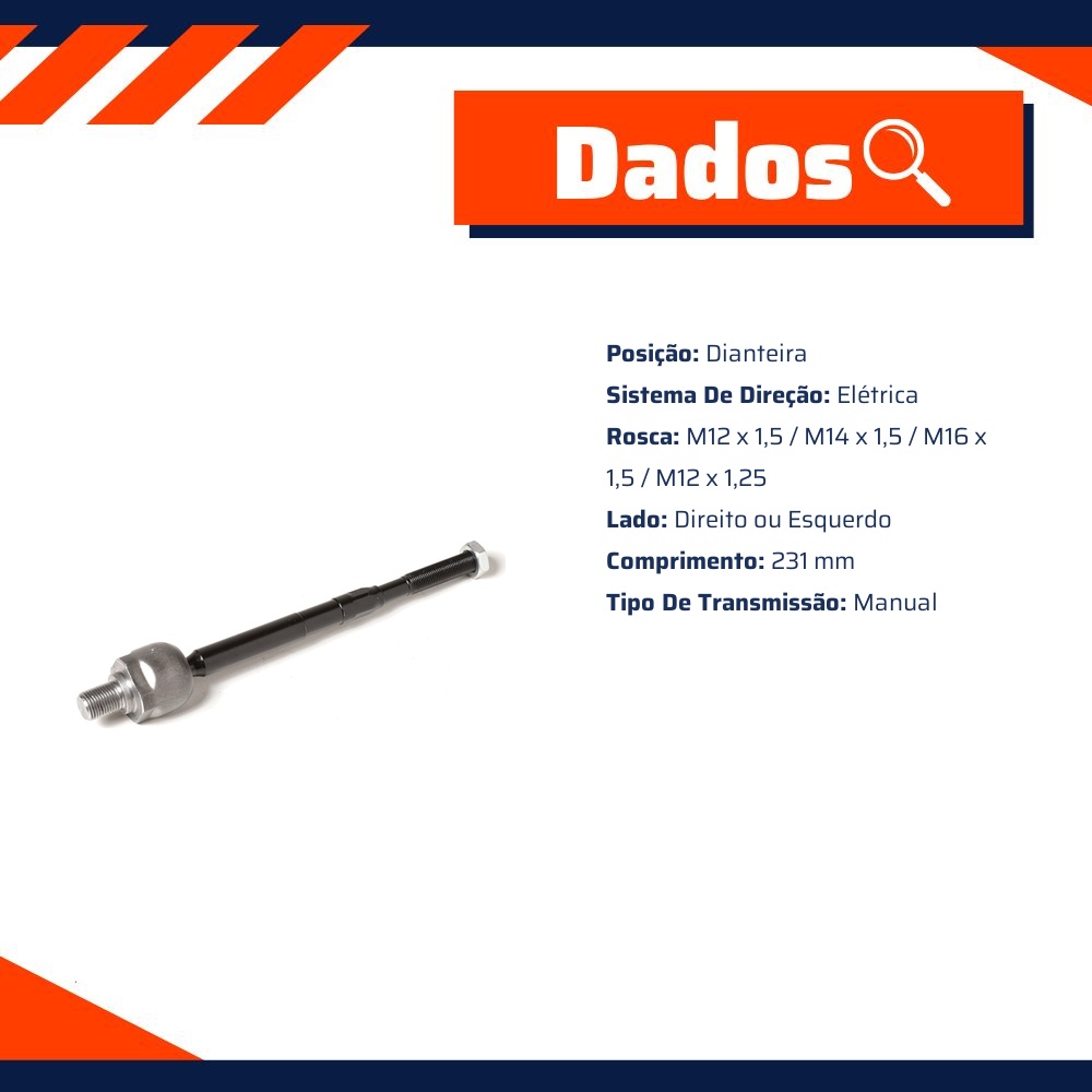 Terminal Axial Lado Direito ou Esquerdo para Nissan March - Volda - AX269