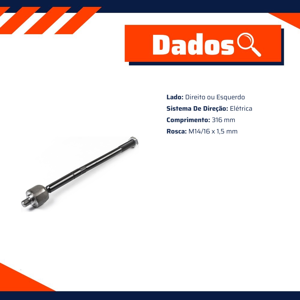 Terminal Axial Lado Direito ou Esquerdo para Volkswagen T-Cross e Virtus - Volda - AX313