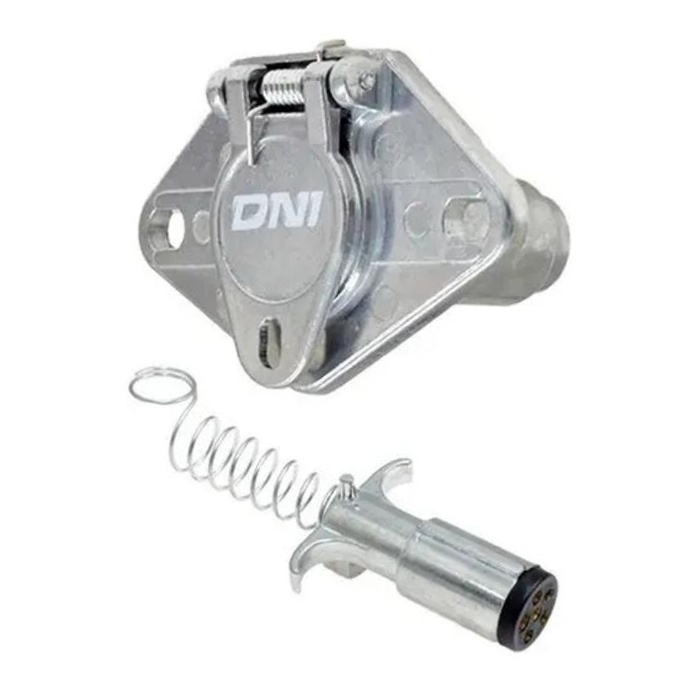Conjunto de Tomada Fixa e Móvel 6 Polos 12 24v para Carreta e Barco - DNI - 8360
