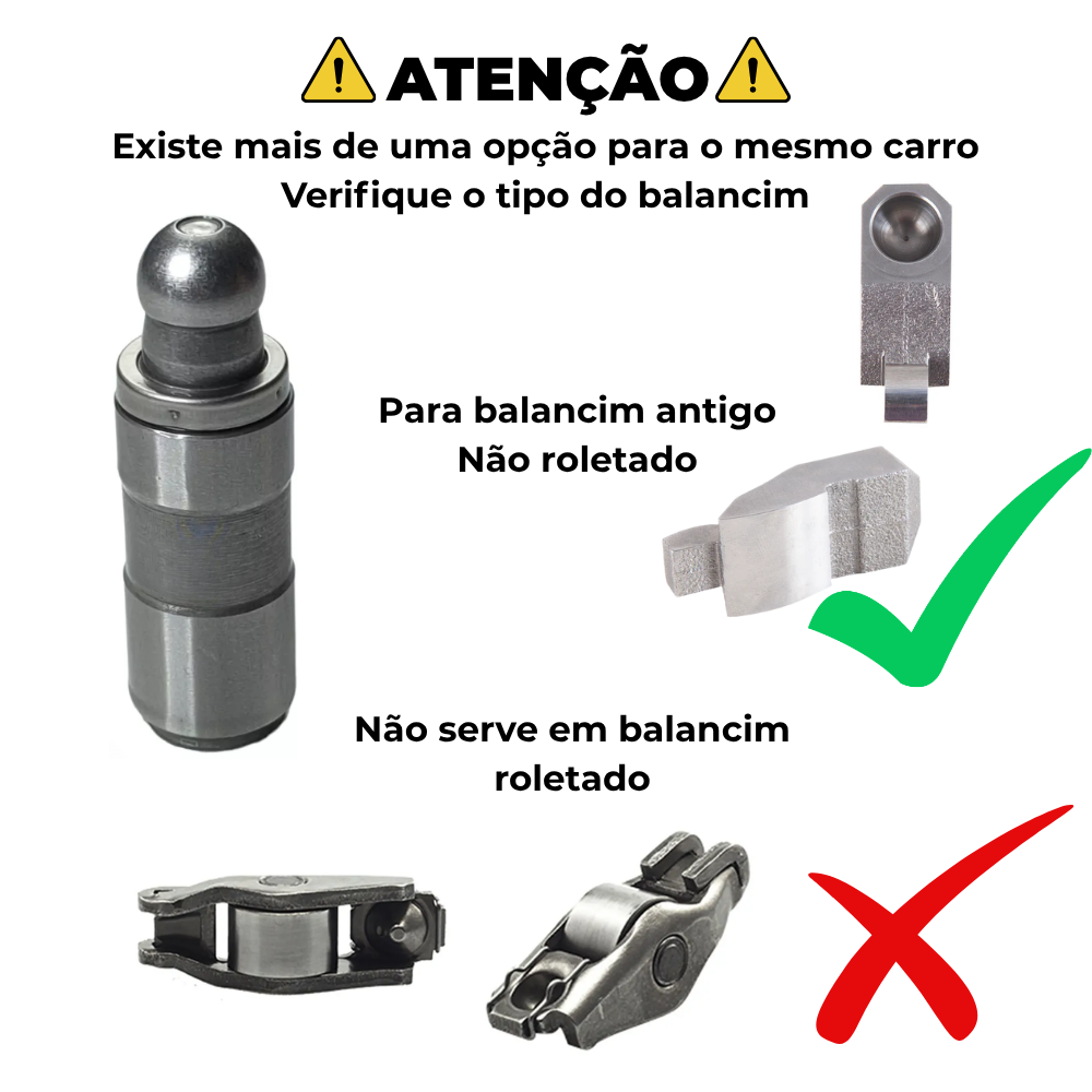 Jogo com 8 Tuchos de Válvula Hidráulico - Indisa - IND3002
