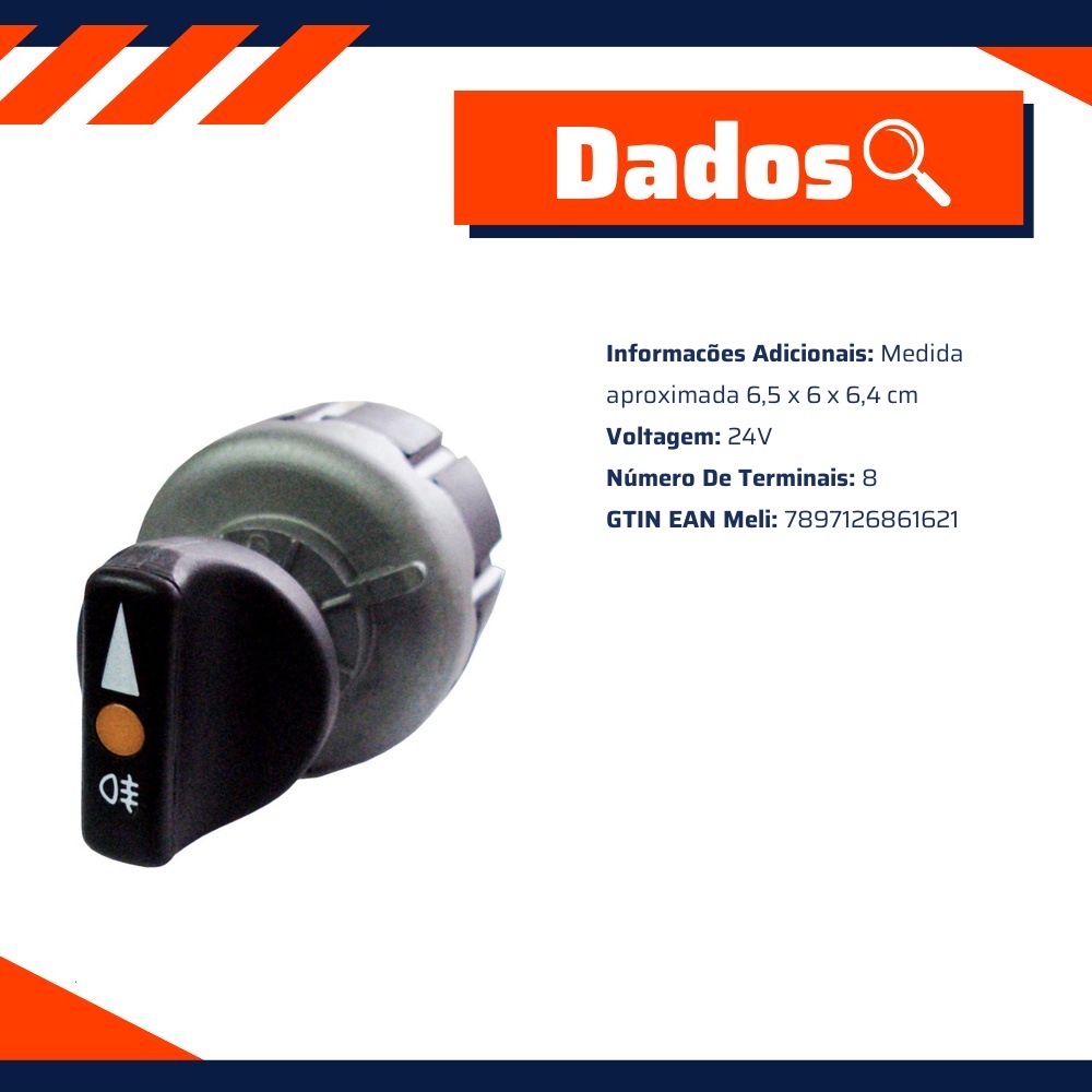 Espelho Botão Knob para Chave de Luz - DNI - 2140-P