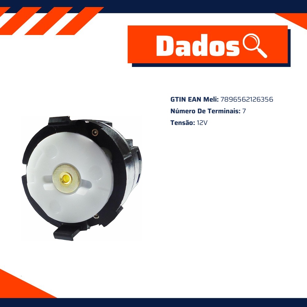 Comutador de Ignição 7 Terminais - DNI - 2635