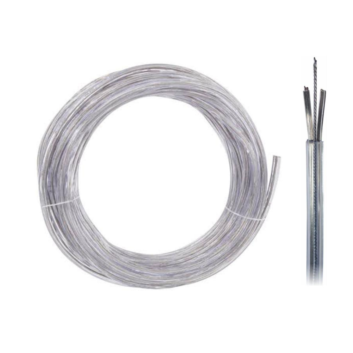 Cabo PP 2x0.13 Cristal Estanhado com Fio de Aço para LED Rolo com 10 Metros - DNI - PP213ACSNE10
