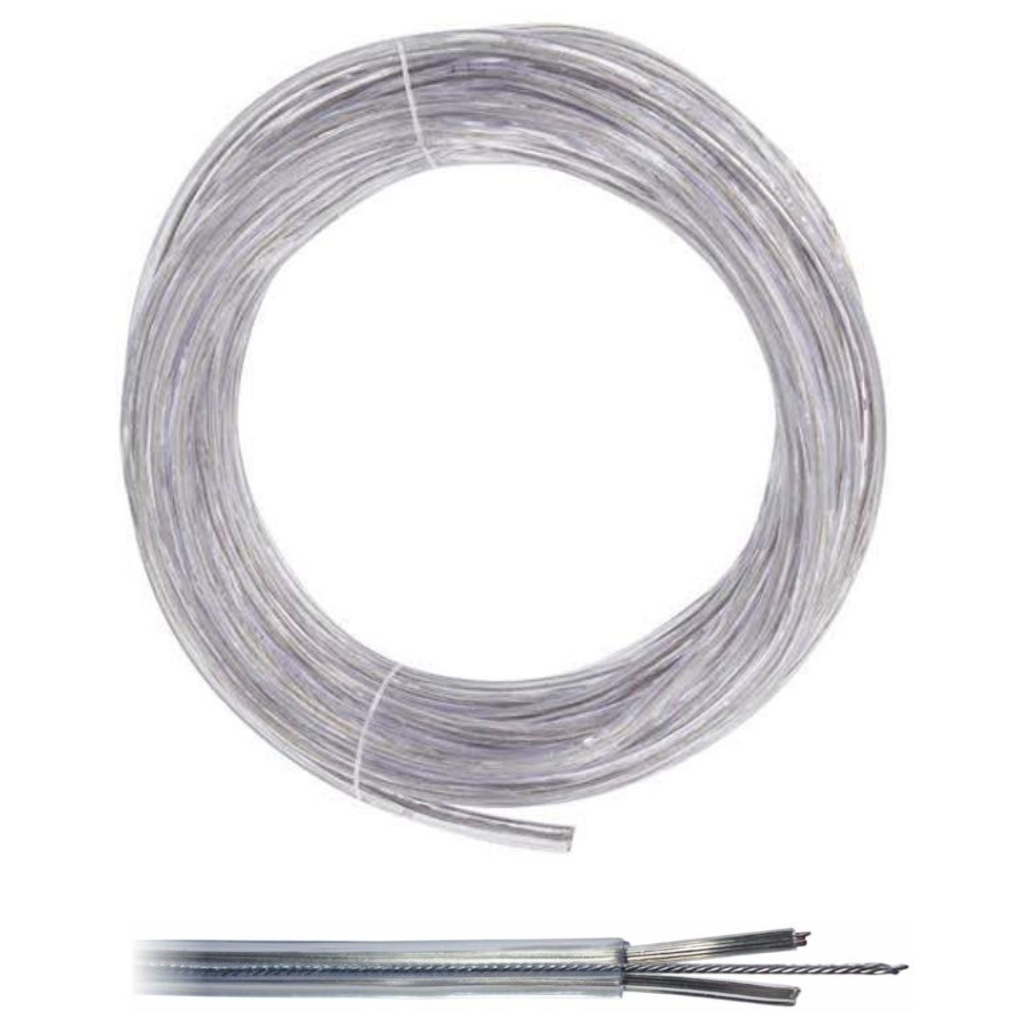 Cabo PP 2x0.13 Cristal Estanhado com Fio de Aço para LED Rolo com 10 Metros - DNI - PP213ACSNE10